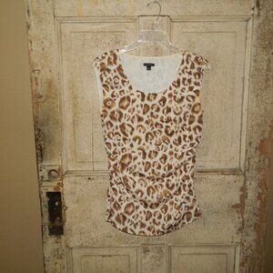 Ann Taylor Silk Blend Animal Print Sleeveless Top size 2 (QQ-20)